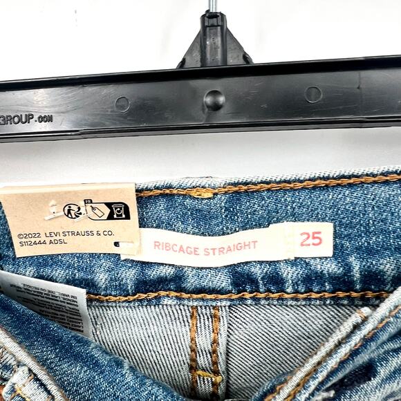 Levi's Womens Ribcage Straight Jeans 25x32 0 Blue Ringing Bells 79078-0017 NWT - Picture 10 of 16
